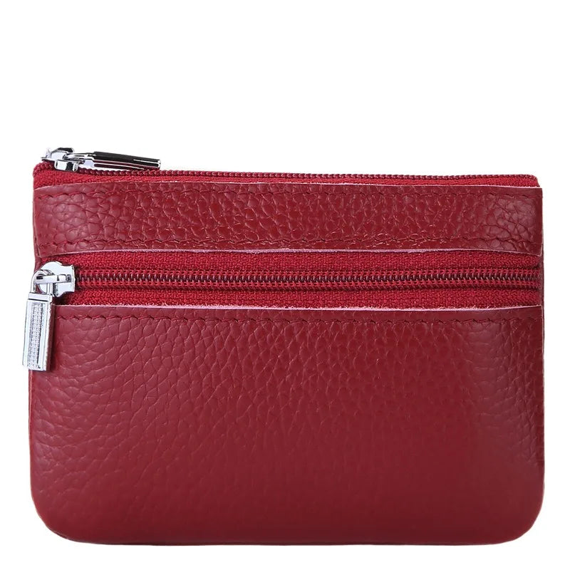 ***SELLING OUT FAST*** 2-Zipper Leather Coin Pouch – Slim Storage with Smart Design