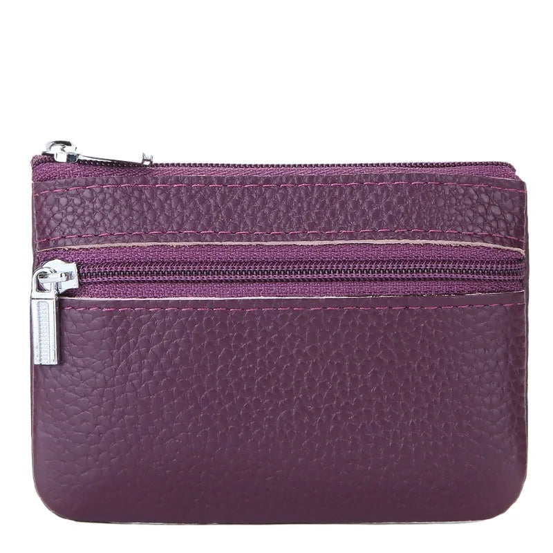 ***SELLING OUT FAST*** 2-Zipper Leather Coin Pouch – Slim Storage with Smart Design