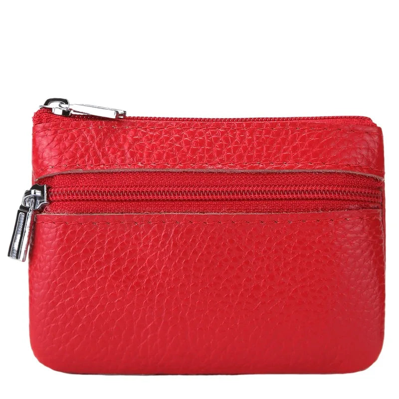 ***SELLING OUT FAST*** 2-Zipper Leather Coin Pouch – Slim Storage with Smart Design