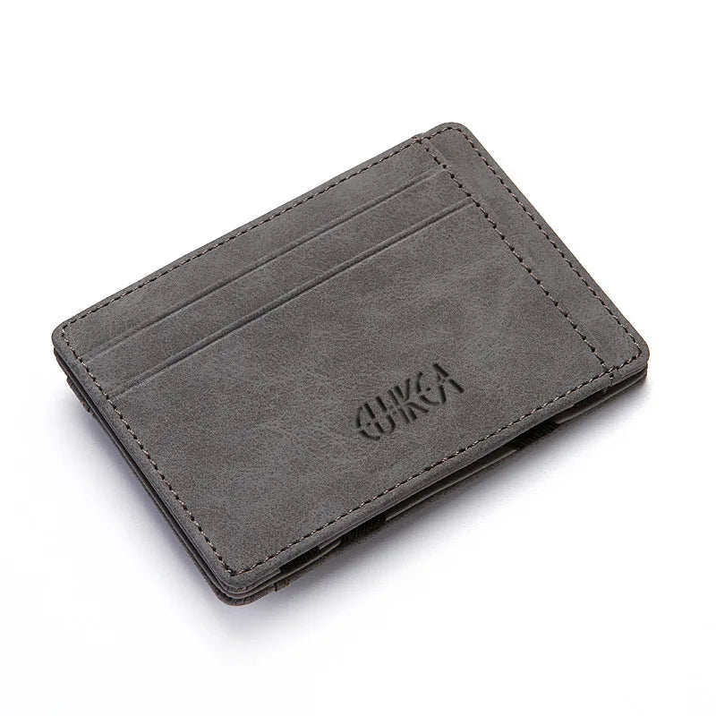 Mini Slim Wallet – Vegan Leather Card Holder with Zipper Coin Pocket
