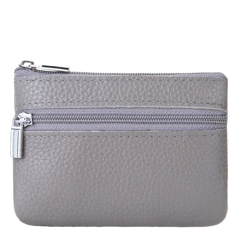 ***SELLING OUT FAST*** 2-Zipper Leather Coin Pouch – Slim Storage with Smart Design