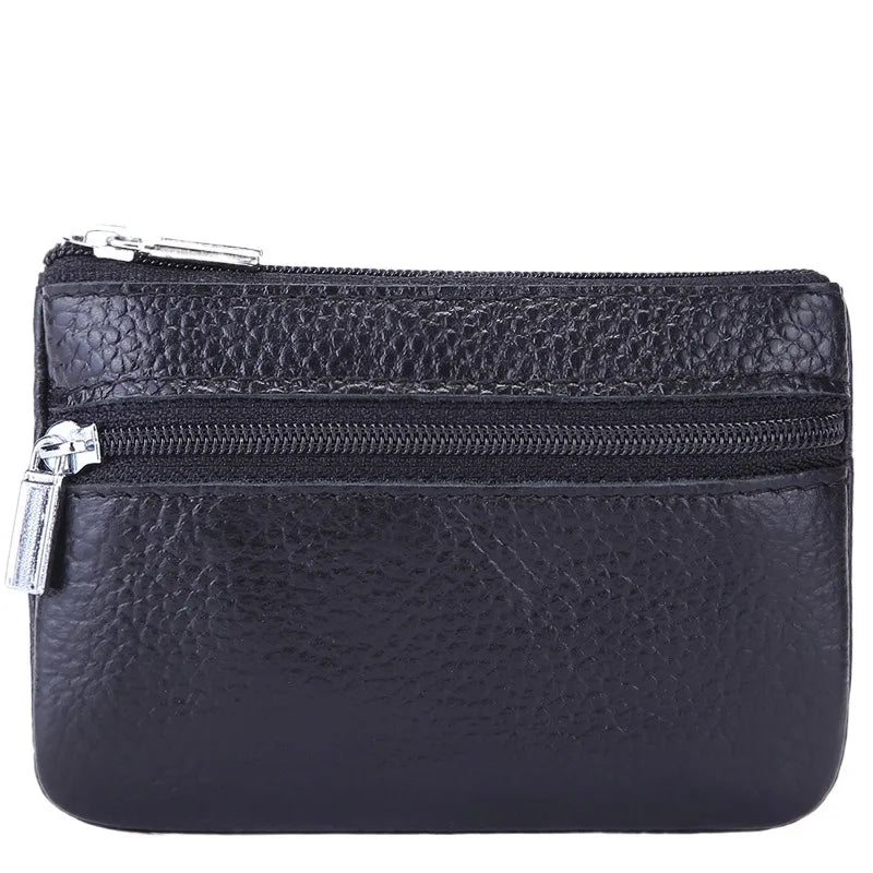 ***SELLING OUT FAST*** 2-Zipper Leather Coin Pouch – Slim Storage with Smart Design