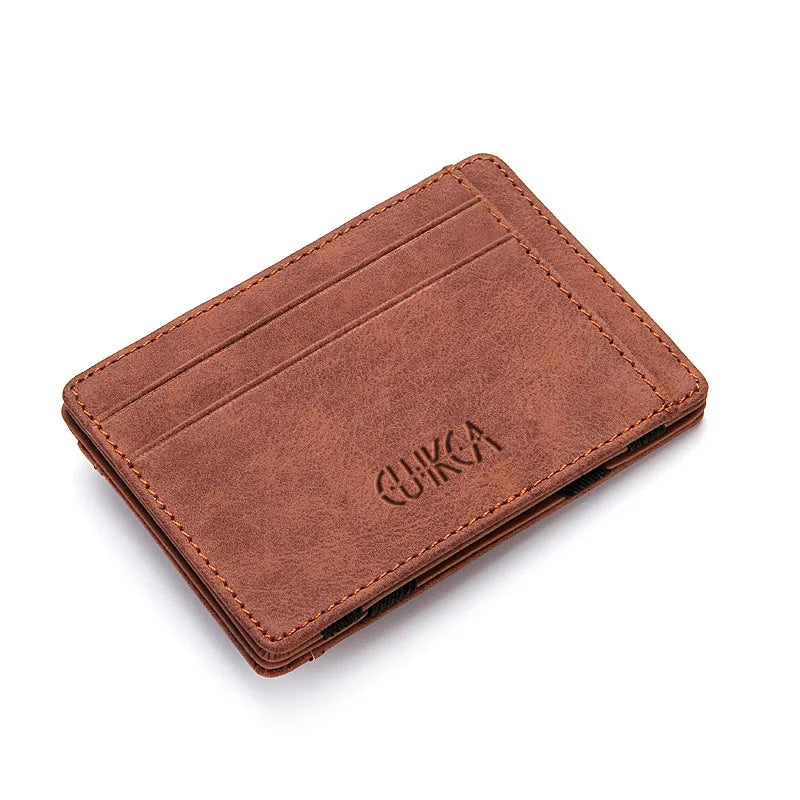 Mini Slim Wallet – Vegan Leather Card Holder with Zipper Coin Pocket