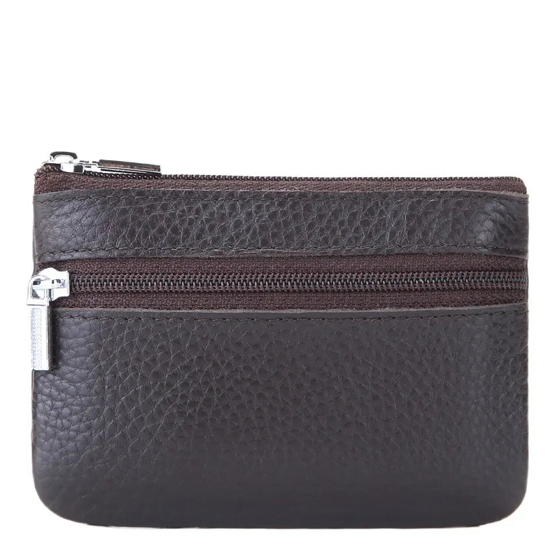 ***SELLING OUT FAST*** 2-Zipper Leather Coin Pouch – Slim Storage with Smart Design