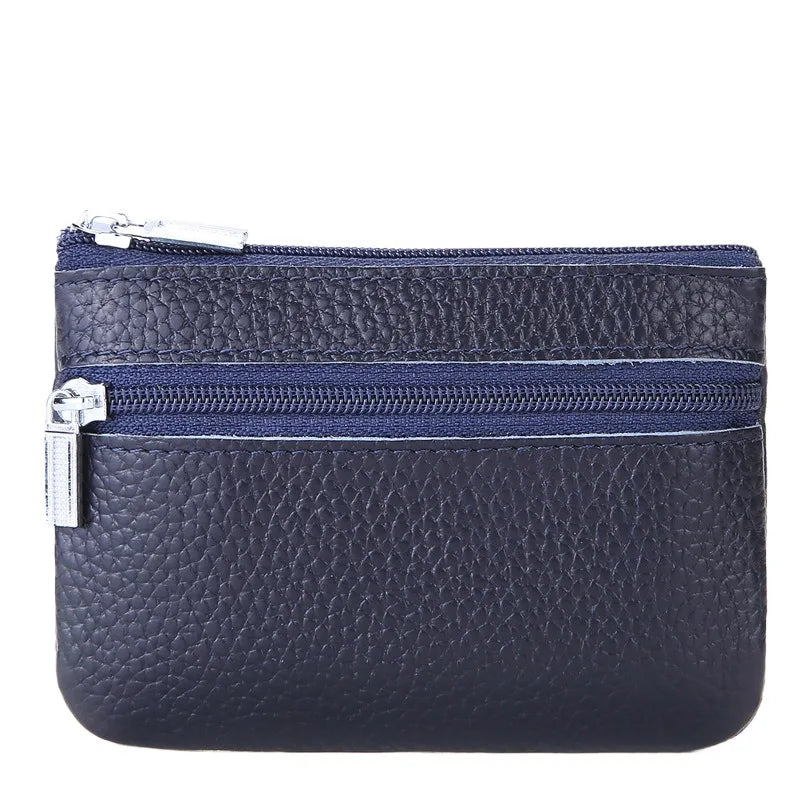 ***SELLING OUT FAST*** 2-Zipper Leather Coin Pouch – Slim Storage with Smart Design