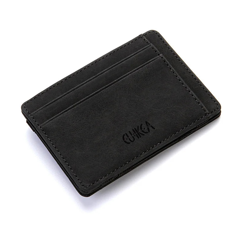 Mini Slim Wallet – Vegan Leather Card Holder with Zipper Coin Pocket